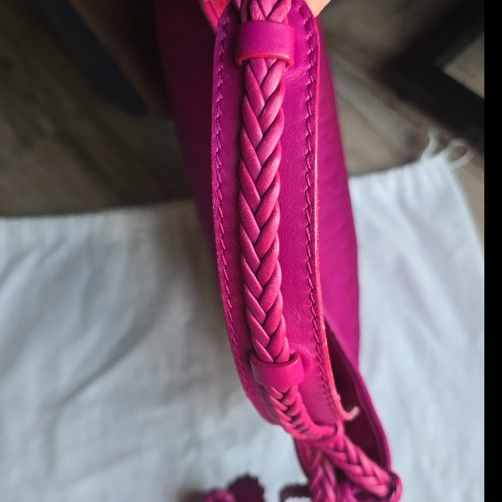 Christian Dior Magenta Oblique Monogram Canvas and Leather Trim 2007 Hobo Bag - Picture 7 of 12